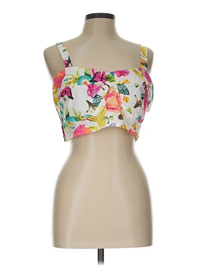 Pre-owned Shein Curve Sleeveless Top Yellow Strapless Neckline Tops