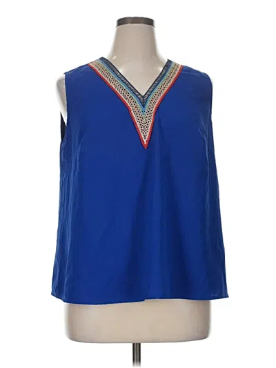 Pre-owned Shein Curve Sleeveless T-shirt In Blue