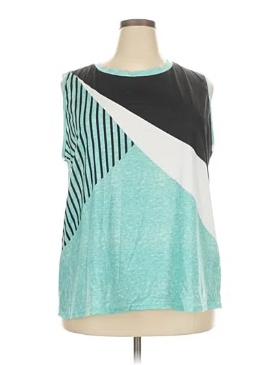 Pre-owned Shein Curve Sleeveless T-shirt In Blue