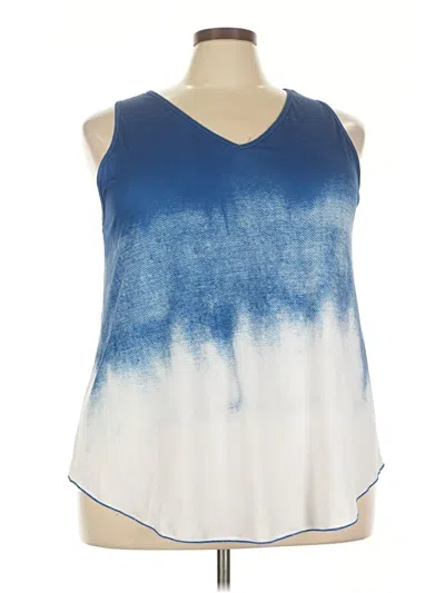 Pre-owned Shein Curve Sleeveless T-shirt In Blue