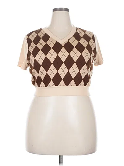 Pre-owned Shein Curve Sweater Vest In Brown