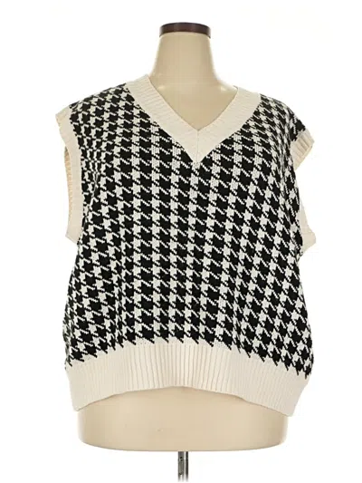 Pre-owned Shein Curve Sweater Vest In White