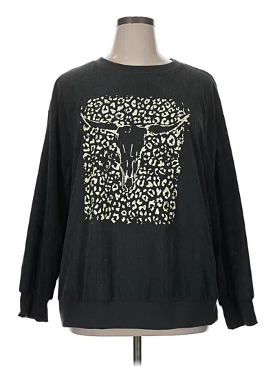 Pre-owned Shein Curve Sweatshirt In Black