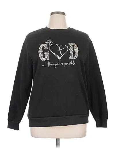 Pre-owned Shein Curve Sweatshirt In Black