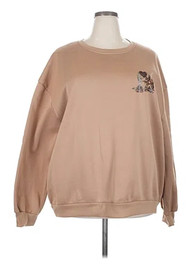 Pre-owned Shein Curve Sweatshirt In Brown