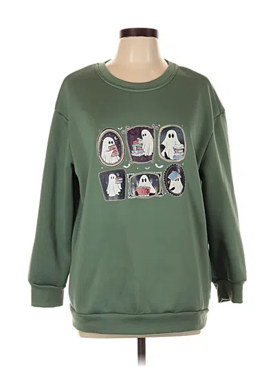 Pre-owned Shein Curve Sweatshirt In Green