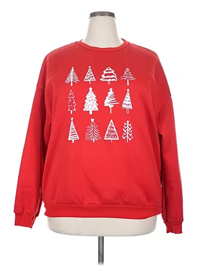 Pre-owned Shein Curve Sweatshirt In Red