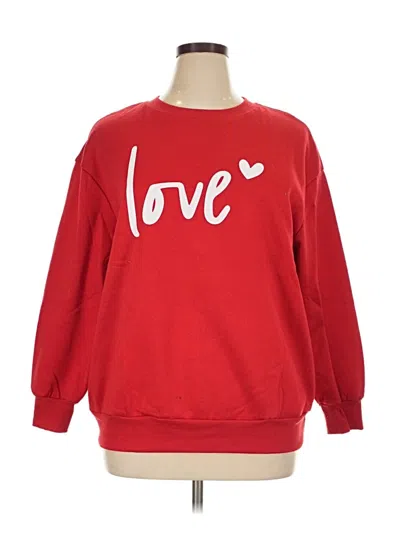 Pre-owned Shein Curve Sweatshirt In Red
