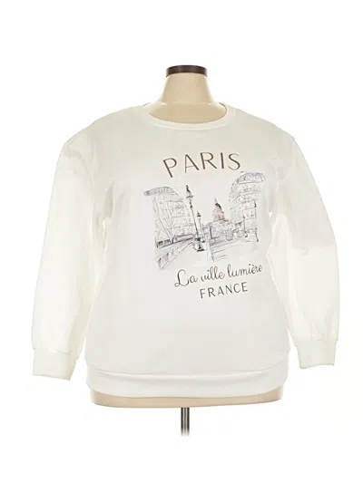 Pre-owned Shein Curve Sweatshirt In White