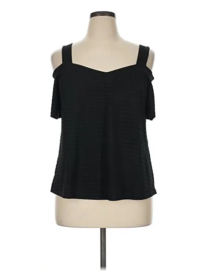 Pre-owned Shein Curve Tank Top Black Cold Shoulder Neckline Tops