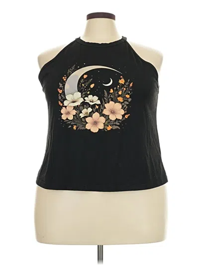 Pre-owned Shein Curve Tank Top Black Halter Neckline Tops