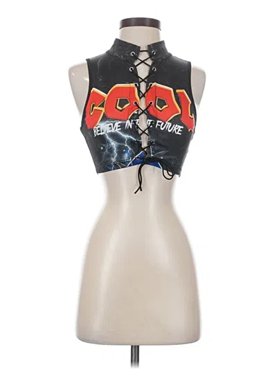 Pre-owned Shein Curve Tank Top Black Halter Neckline Tops