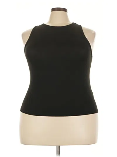 Pre-owned Shein Curve Tank Top Black Halter Neckline Tops