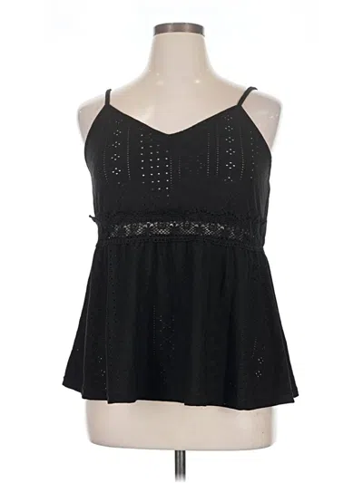 Pre-owned Shein Curve Tank Top Black Halter Neckline Tops