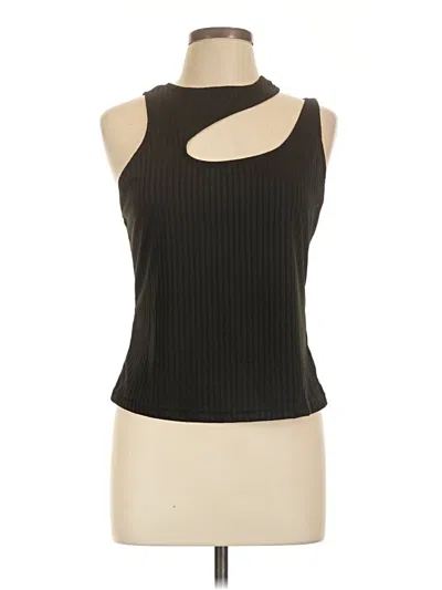 Pre-owned Shein Curve Tank Top Black Halter Neckline Tops