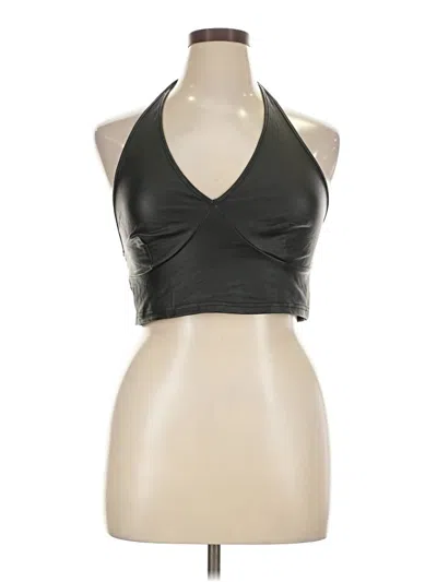 Pre-owned Shein Curve Tank Top Black Halter Neckline Tops
