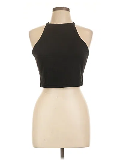 Pre-owned Shein Curve Tank Top Black Halter Neckline Tops