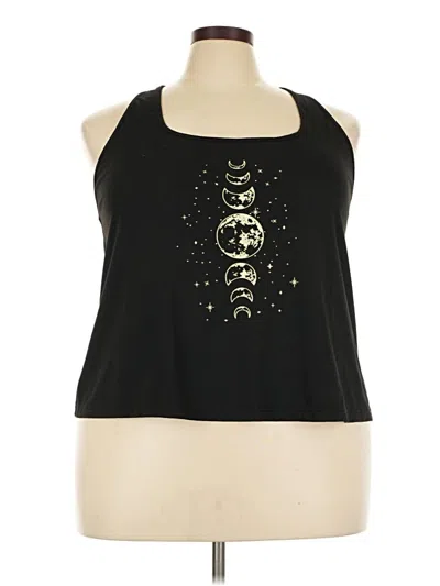 Pre-owned Shein Curve Tank Top Black Halter Neckline Tops
