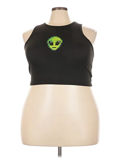 Pre-owned Shein Curve Tank Top Black Halter Neckline Tops