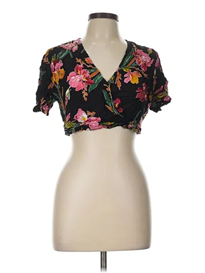 Pre-owned Shein Curve Tank Top Black Plunge Neckline Tops