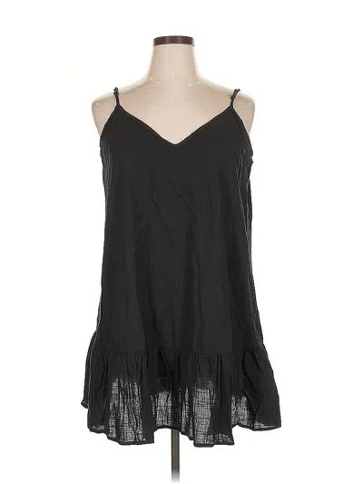 Pre-owned Shein Curve Tank Top Black Strapless Neckline Tops