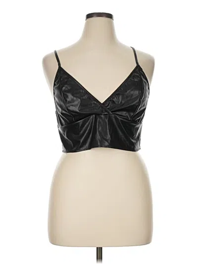 Pre-owned Shein Curve Tank Top Black Strapless Neckline Tops