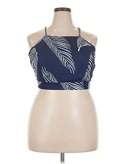 Pre-owned Shein Curve Tank Top Blue Halter Neckline Tops