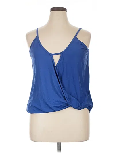 Pre-owned Shein Curve Tank Top Blue Halter Neckline Tops