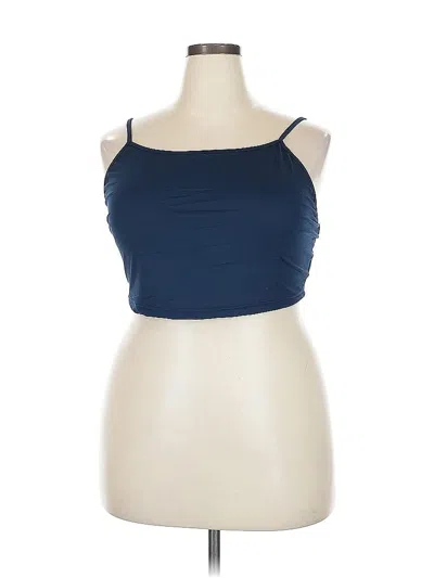 Pre-owned Shein Curve Tank Top Blue Strapless Neckline Tops