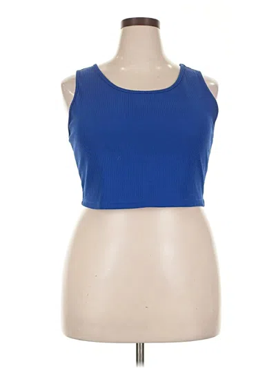 Pre-owned Shein Curve Tank Top Blue Strapless Neckline Tops