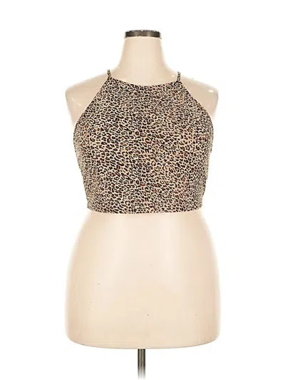 Pre-owned Shein Curve Tank Top Brown Halter Neckline Tops
