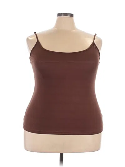 Pre-owned Shein Curve Tank Top Brown Strapless Neckline Tops