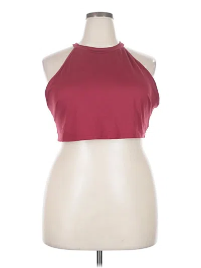 Pre-owned Shein Curve Tank Top Burgundy Halter Neckline Tops