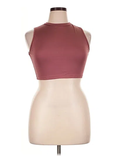 Pre-owned Shein Curve Tank Top Burgundy Halter Neckline Tops