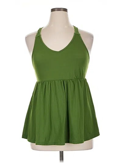 Pre-owned Shein Curve Tank Top Green Halter Neckline Tops