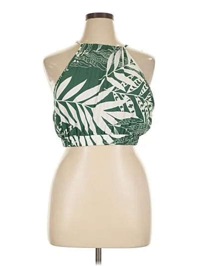 Pre-owned Shein Curve Tank Top Green Halter Neckline Tops