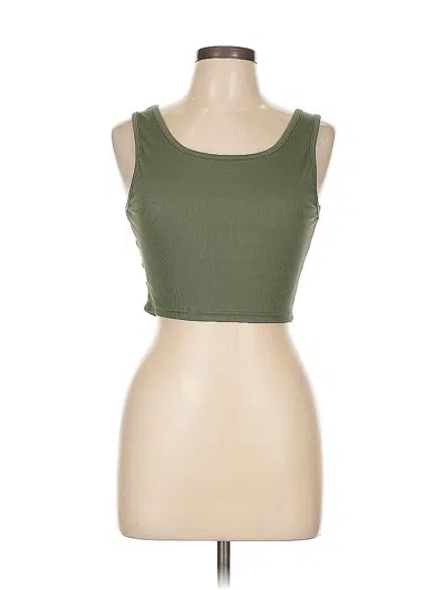 Pre-owned Shein Curve Tank Top Green Strapless Neckline Tops