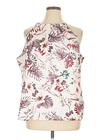 Pre-owned Shein Curve Tank Top Ivory Halter Neckline Tops