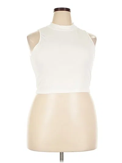Pre-owned Shein Curve Tank Top Ivory Halter Neckline Tops