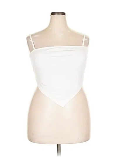 Pre-owned Shein Curve Tank Top Ivory Strapless Neckline Tops In White