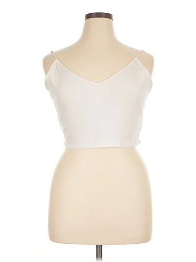 Pre-owned Shein Curve Tank Top Ivory Strapless Neckline Tops In White