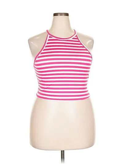 Pre-owned Shein Curve Tank Top Pink Halter Neckline Tops