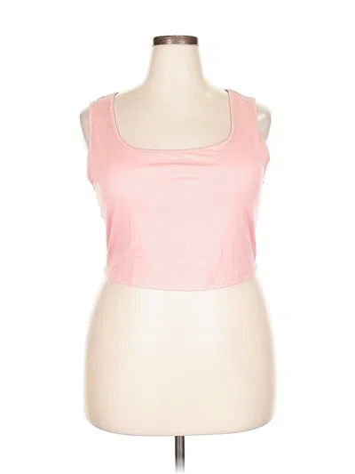 Pre-owned Shein Curve Tank Top Pink Strapless Neckline Tops