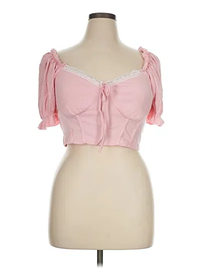 Pre-owned Shein Curve Tank Top Pink Sweetheart Neckline Tops