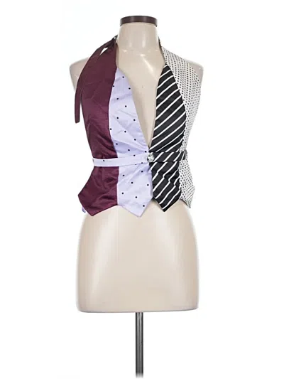 Pre-owned Shein Curve Tank Top Purple Tie Neck Tops