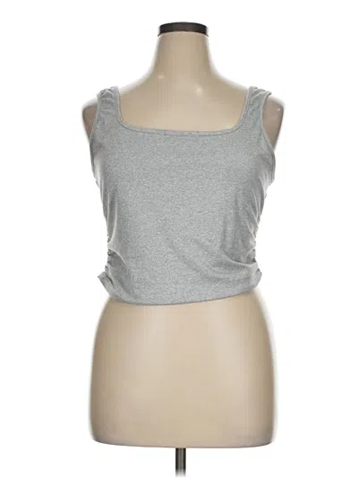 Pre-owned Shein Curve Tank Top Silver Strapless Neckline Tops