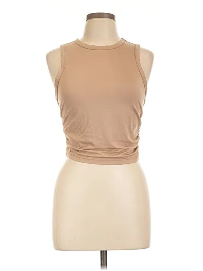 Pre-owned Shein Curve Tank Top Tan Halter Neckline Tops