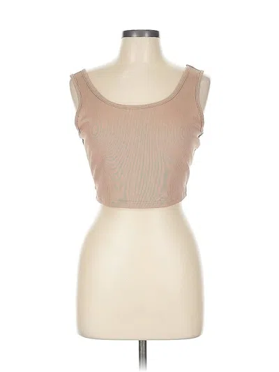 Pre-owned Shein Curve Tank Top Tan Strapless Neckline Tops