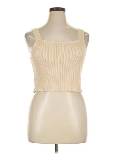Pre-owned Shein Curve Tank Top Tan Strapless Neckline Tops