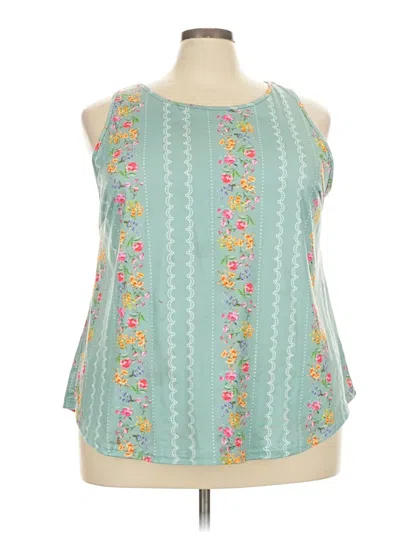 Pre-owned Shein Curve Tank Top Teal Halter Neckline Tops